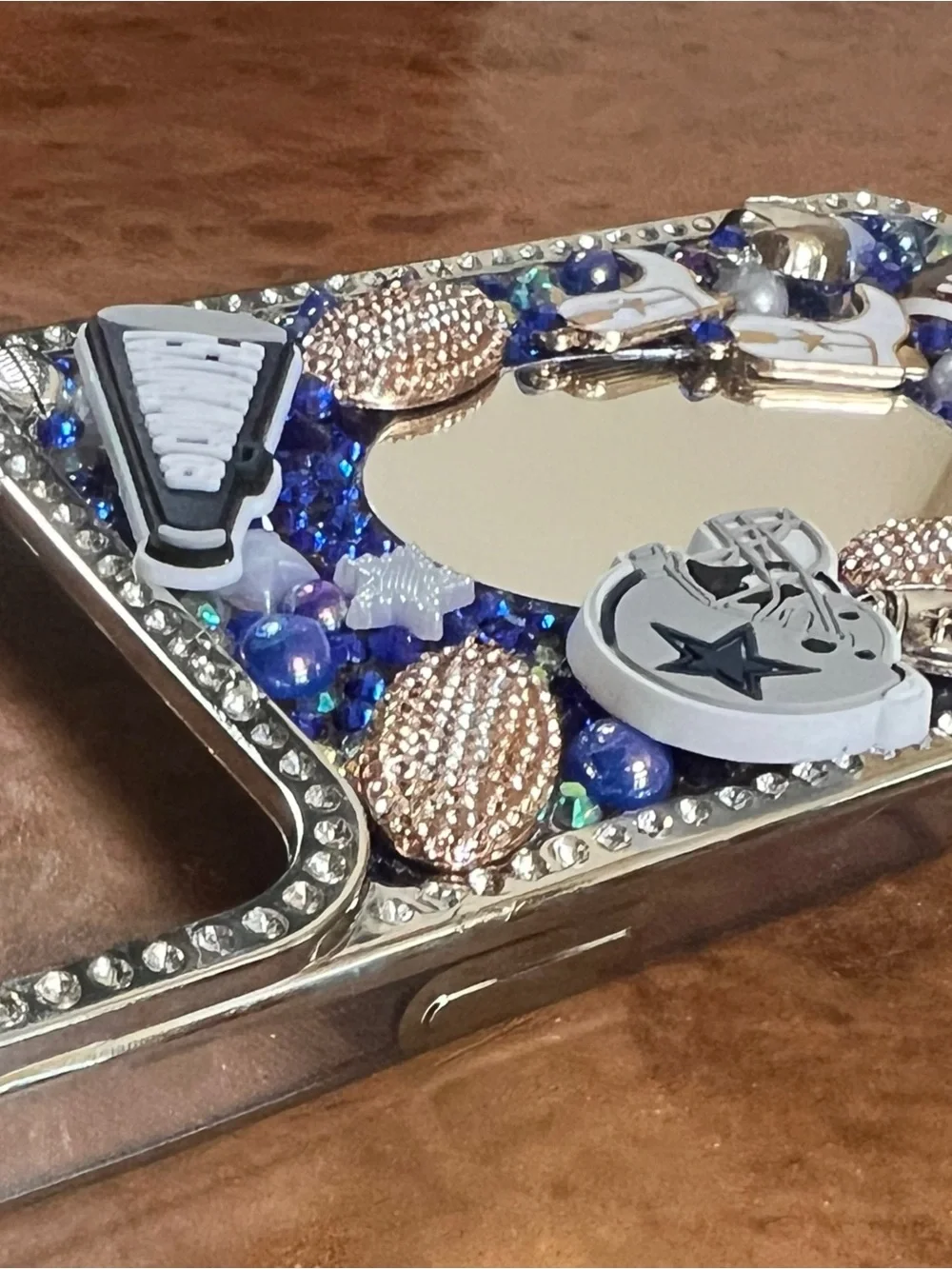 iPhone 17 Pro Max Rhinestone Mirror Phone Case - Dallas Cowboys Theme